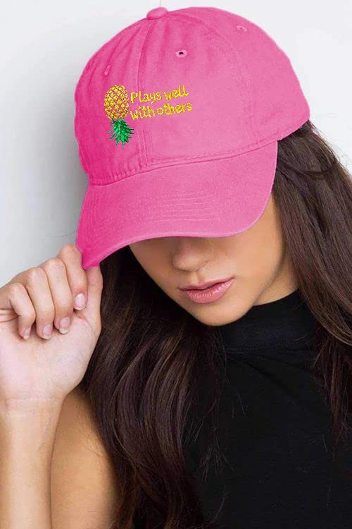 Gorra de béisbol bordada piña al revés ajustable miniatura 4