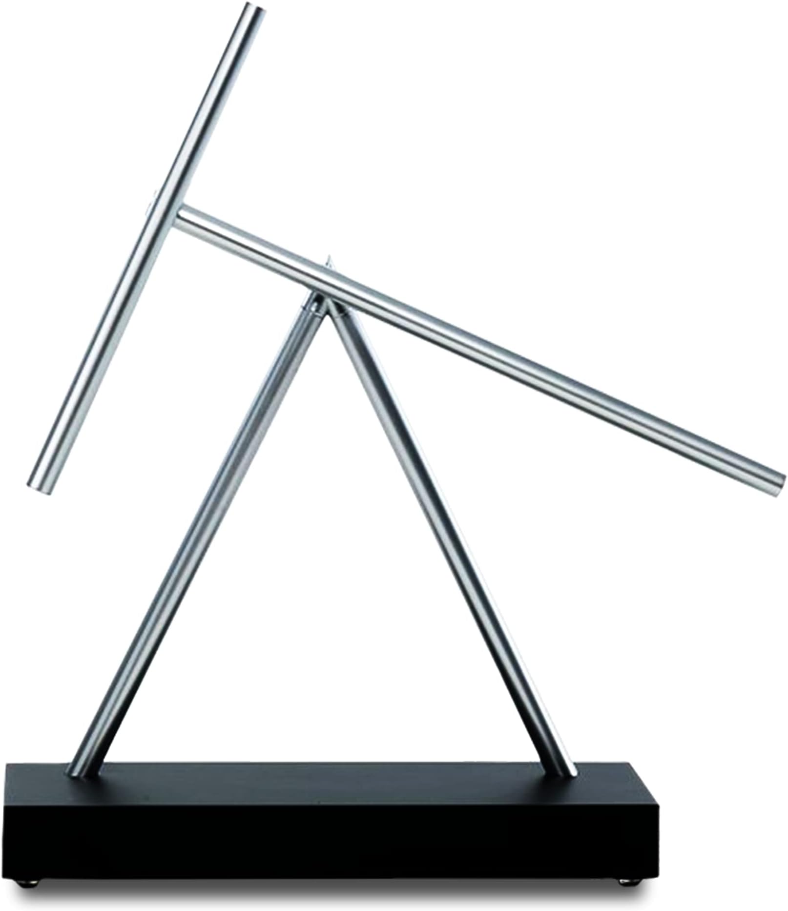 IZI Wood Kinetic Sticks With Premium Piano Finish Base|Art Balance Toy|Premium Office Desk Energy Sculpture|Perpetual Motion Machine|Educational Science Machine For Home,Office & School,Glossy, black