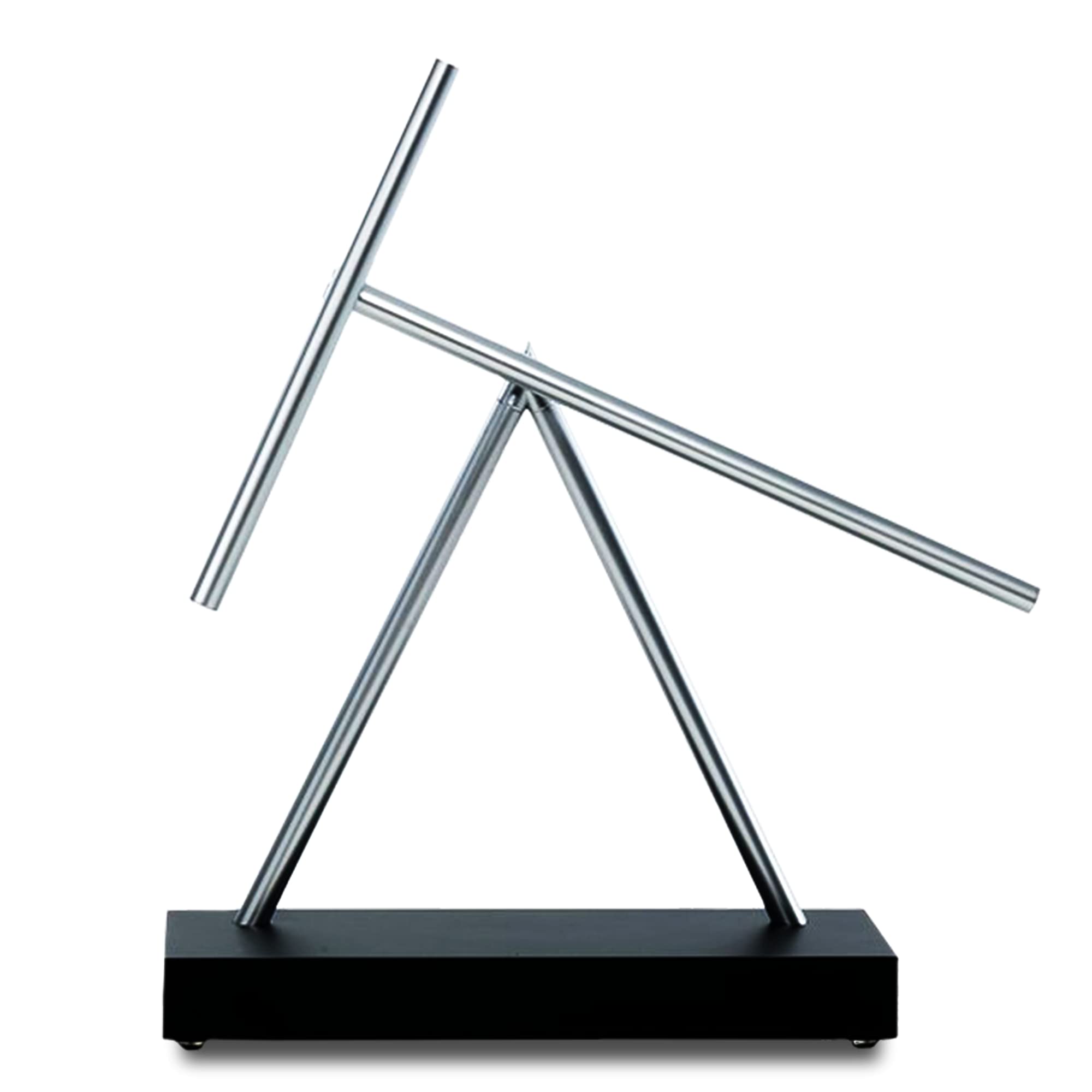 IZI Wood Kinetic Sticks With Premium Piano Finish Base|Art Balance Toy|Premium Office Desk Energy Sculpture|Perpetual Motion Machine|Educational Science Machine For Home,Office & School,Glossy, black