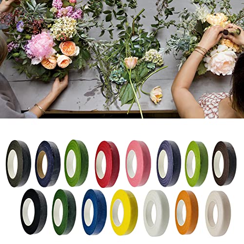Woohome 15 Roll Florist Stem Wrap, 12mm Width Floral Tape Bouquet Tape, 90 Feet/Roll Flower Tape