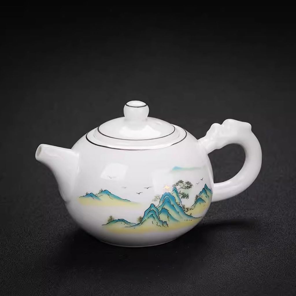 Czajnik z jadeitu o pojemności 200 ml z baraniny, biały, porcelanowy, prosty, ceramiczny zestaw do herbaty Xishi, czajnik