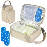 ZIOZERTT Bolsa de viaje para leche materna con bolsa de hielo, albaricoque