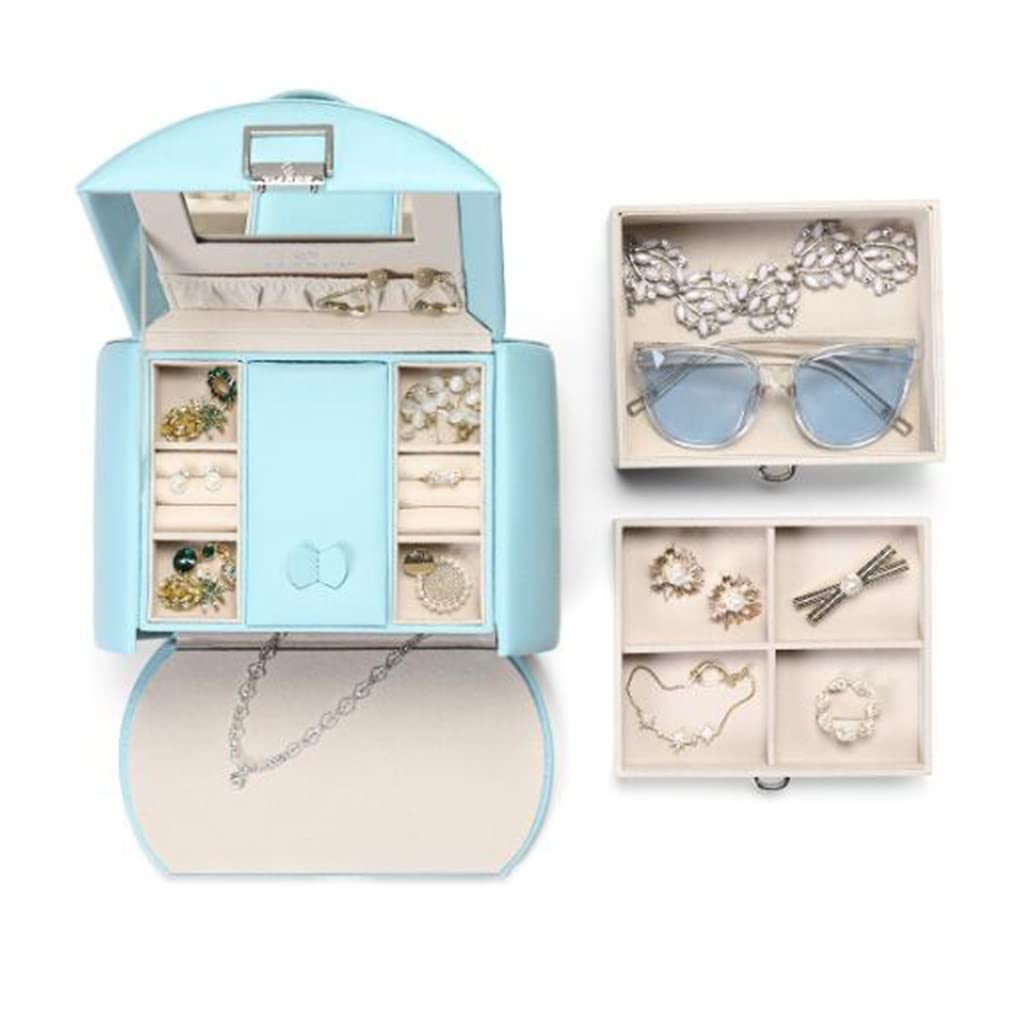 Portagioie retrò Classico, Portatile, Multistrato, in Pelle, di Grande capacità, Regalo per Donna