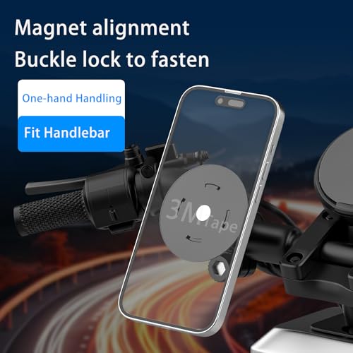 Handlebar Phone Holder, Bicycle Motorcycle Phone Mount, Mini Size | Secure Buckle Lock | Snap-fit Locking, Bracket fit for 22-32mm Handlebar and Ring Sticks to Phone Cover - image 3