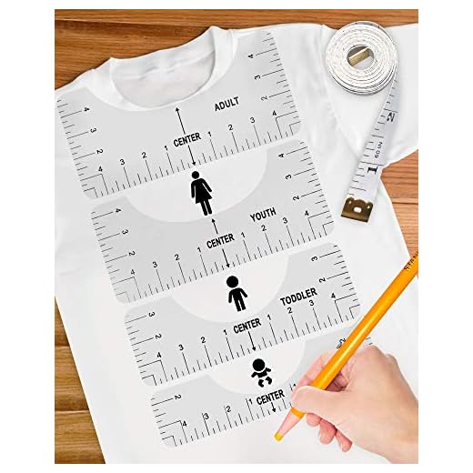 T-Shirt Ruler Guide Alignment Tool to Center Designs T-Shirt for Adult Youth Toddler Infant (Transparent) (6Pcs)