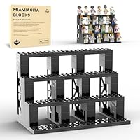 Display Case for Lego Minifigures, 4-Tier Display Stand for Lego Minifigure, Holds 24 Figures, Shelves with Theater-Style Columns for Mini Figure, for Adults and Kids Ages 6+