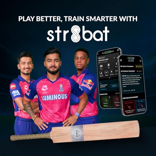 Image of str8bat Pro - Smart Sticker for Cricket Bat | Paper-Thin Smart Motion Sensor for Real-Time Shot Tracking with Performance Insights & Unlimited Storage | Enhances Batting Skills | for Players, Coaches