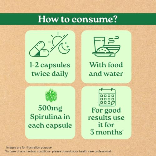 Image of A TATA Product - Organic India Spirulina - 120 Tablets, Natural Amino Acids, Protein Powerhouse, Plant-Based Superfood, For Hair, Skin, Nails & Overall Health
