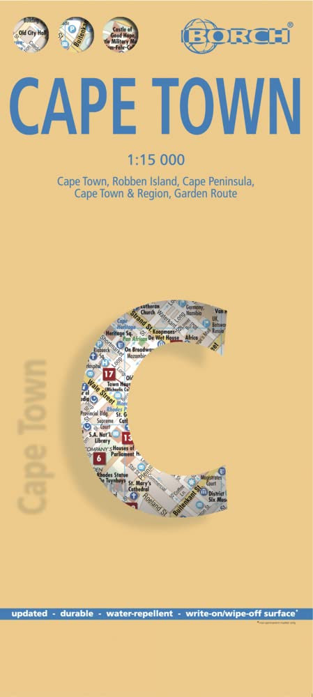 Cape Town borch 1/15: Cape Town, Robben Island, Cape Peninsula, Cape Town & Region, Garden Route (Borch Map)