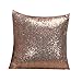 Housse de Coussin Paillettes Cuivre Brillant Taie d'oreiller Pratique et Professionnel