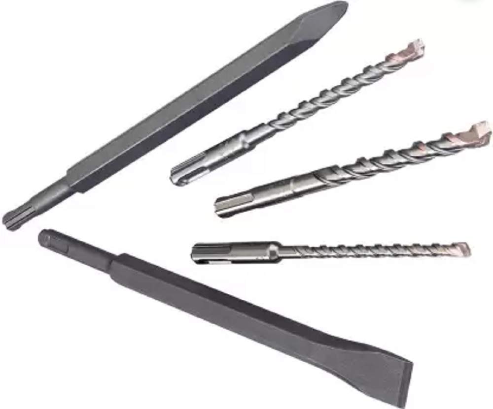 Inditrust NA 5pc hammer bit set of hammer drills and chisels size 6x100, 8x100, 10x100, 2 chipping chisels () (B08XJWTYW8) Amazon Price History, Amazon Price Tracker