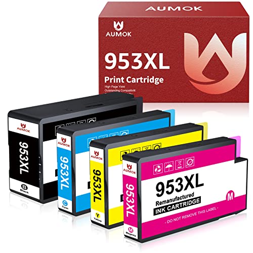 4er-Pack 953XL Multipack Druckerpatronen Wiederaufbereitete für HP 953 XL OfficeJet Pro 7740 8710 7720 8720 8210 7730 8218 8715 8718 8725 8728 8730 8740(Schwarz/Cyan/Magenta/Gelb) Cover