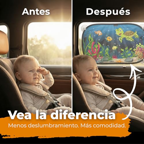 Miniatura 3 de Parasol Coche Con Protección Uv Óptima Oscuridad, Para Proteger Del Sol A Bebés Y Mascotas, 2 Parasoles Para Bebé Con Diseño De Tortuga