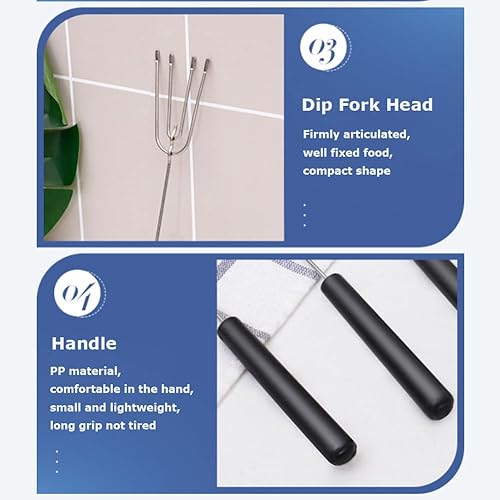 Miniatura 4 de Juego de 10 tenedores de acero inoxidable para chocolate, suministros para hornear, tenedores de inmersión para chocolate, pralinés y trufas, y