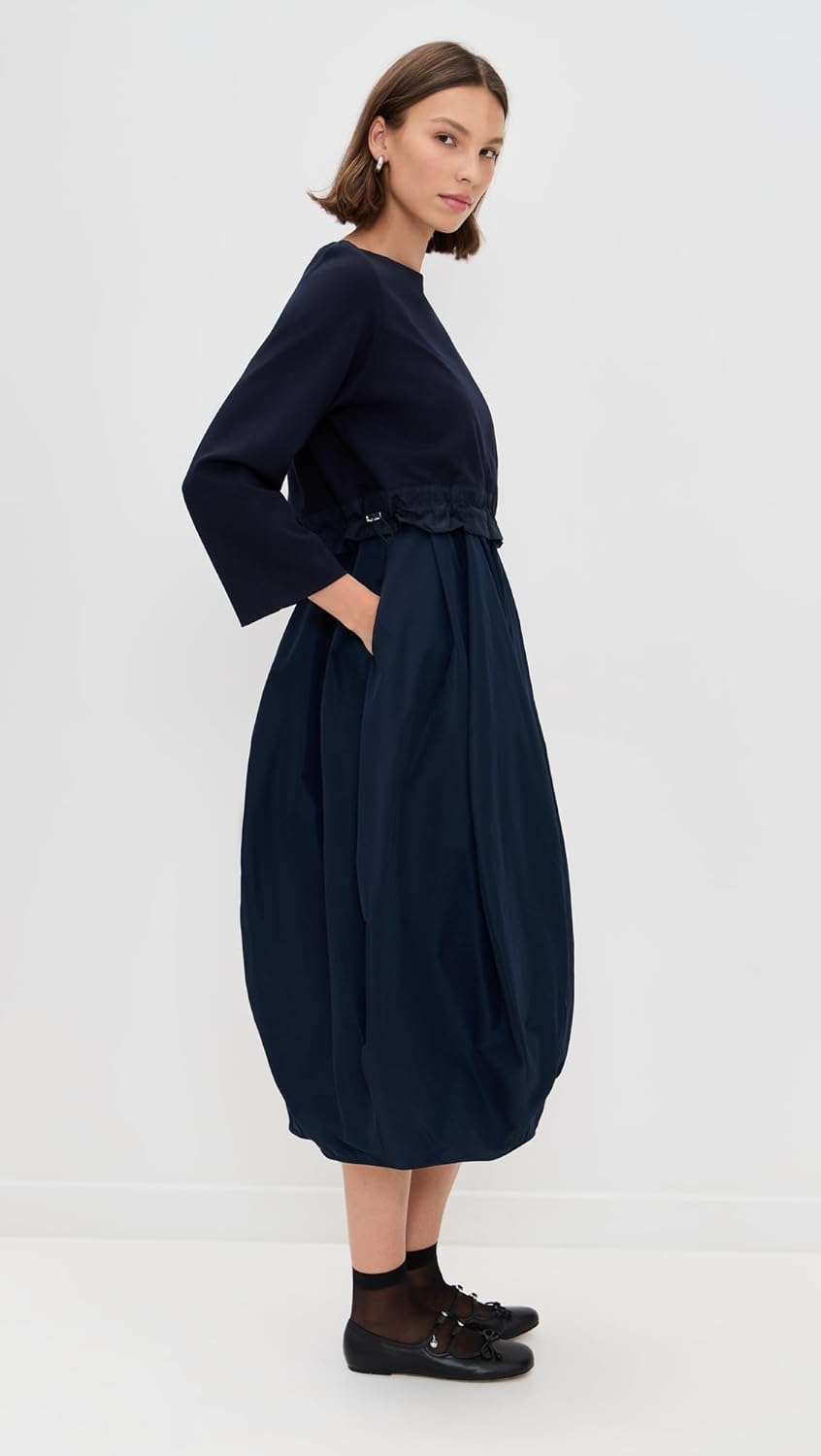 Women's Parisien Taffeta Dress with Scuba Sweater - Image 4