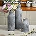 YMXYJM Resin 3 Piece Vase Set, Farmhouse Decor, Home Decorative Vase, Vases for Your Kitchen, Bedroom, Office, Living Room, Bathroom, & Shelf Centerpiece Table Decorations, Grey