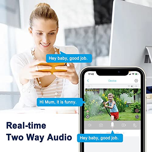 caméra de surveillance sans fil extérieur sur batterie, camera surveillance wifi exterieure sans fil solaire, audio 2 voies, alarme de détection de mouvement, vision nocturne en couleur, étanche