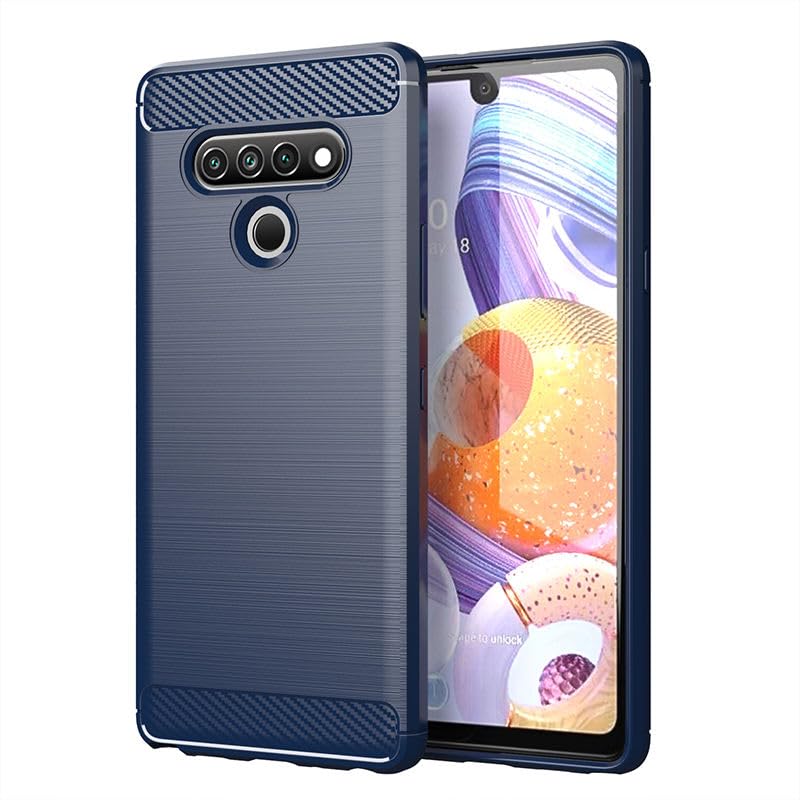 Image of Hybrid Carbon Fiber Back Case for LG Stylo 6 (Blue)