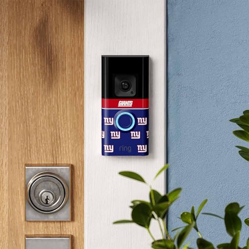 Image of All-New Limited Edition, Official NFL Faceplate for Ring Doorbells - Video Doorbell 3, Video Doorbell 3 Plus, Video Doorbell 4, Battery Doorbell Plus, and Battery Doorbell Pro | New York Giants