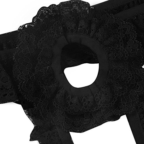 Mens Fully Frilly Lace Sissy Pouch Jockstrap Crossdress Briefs Thongs Panties Underwear3