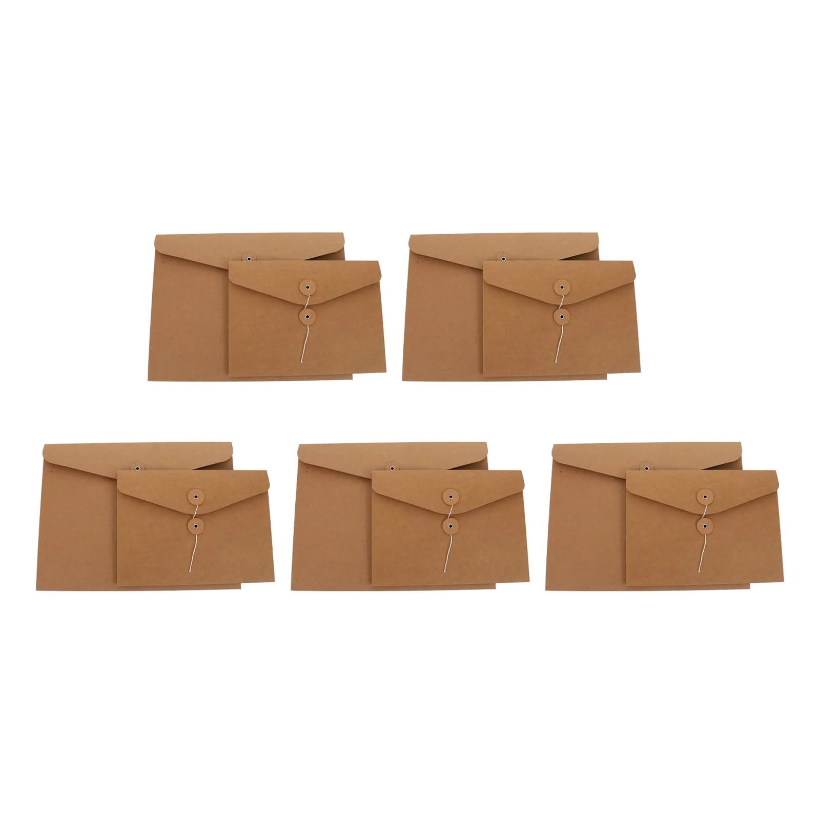 Buste con laccetto a cordoncino, 8 pezzi, in carta kraft, orizzontali, per scuola, ufficio, formato A4, A5, per riporre biglietti e documenti (24 cm)