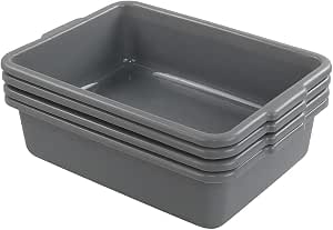 Set 4 Bacinelle Rettangolari Sosody 8L | Lavabo In Plastica PP Resistente Con Manici Per Bucato, Verdura E Pediluvio