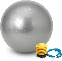 Bola de Pilates Yoga 55 cm com Bomba – Suporta até 200 kg – Látex Premium Antiestouro e Textura Antiderrapante – Pilates Yoga Academia Reabilitação e Fisioterapia