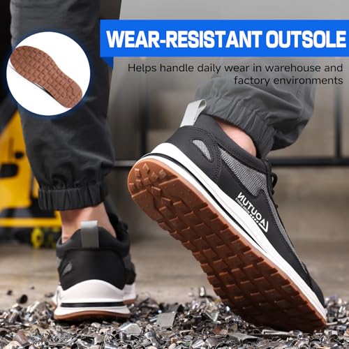 Image of LAoutun Steel Toe Shoes for Men Safety Work Sneakers Lightweight
