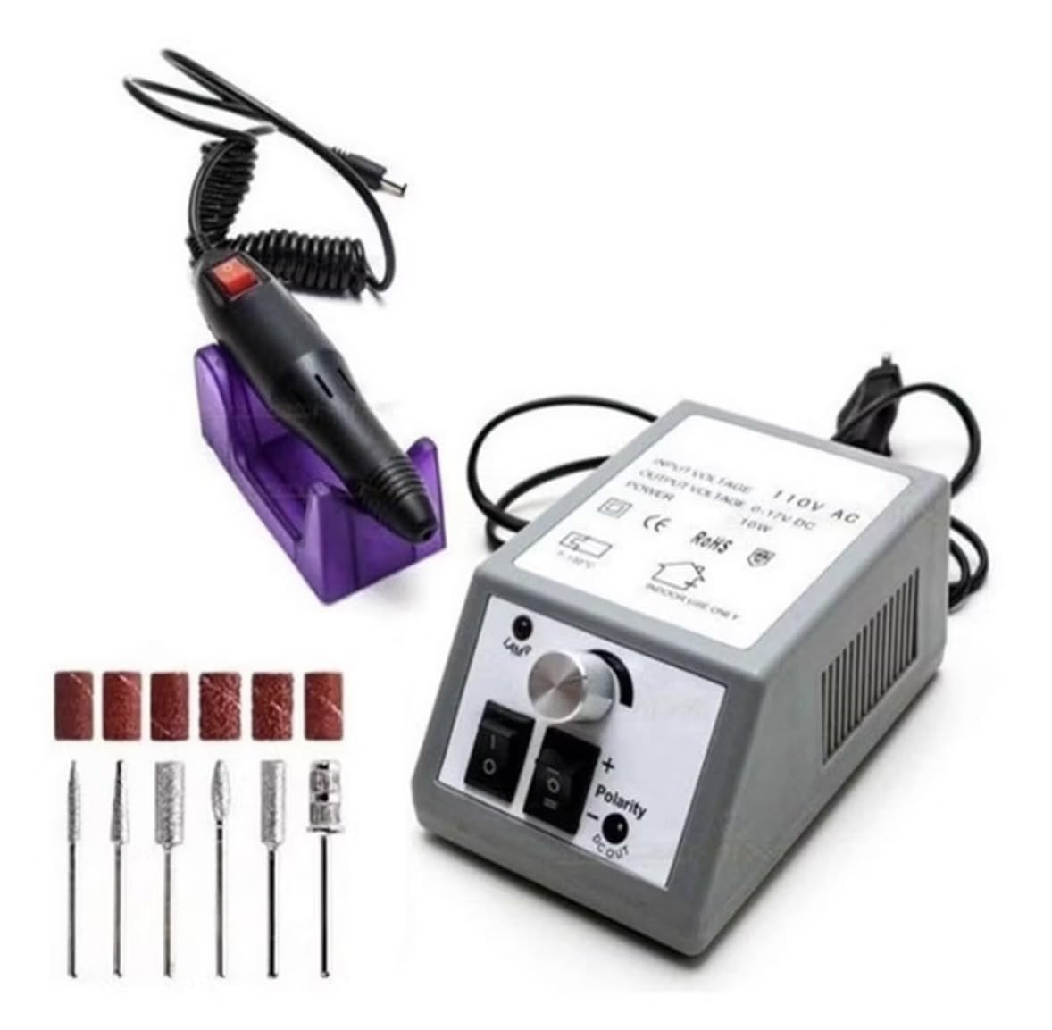 Lixadeira de Unha Elétrica Profissional Mercedes BIVOLT Motor para Manicure Pedicure e