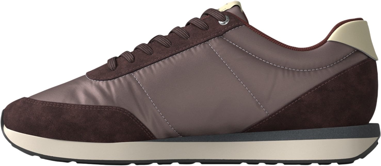 Calvin Klein Men's Retro Runner Ess Mix Mat Ym0Ym01361 Low Top, RED (Bordeaux/Peppercorn/Vanilla), 8
