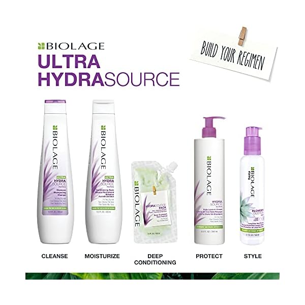 Biolage Ultra Hydra Source Conditioning Balm | Deep Hydrating Conditioner | Renews Hair's Moisture | For Very Dry Hair | Silicone-Free | Vegan | Salon Conditioner | 13.5 Fl. Oz