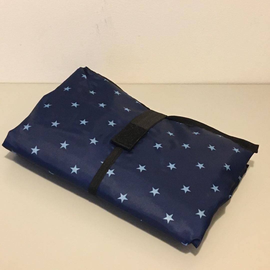 ポルカポルカ ジャスティコンパクト ビッグトートバッグ ネイビー 星柄