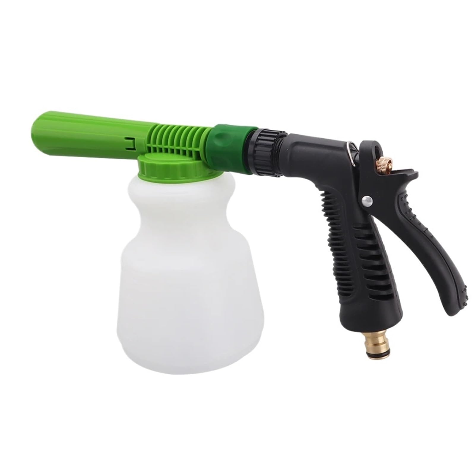 Pistola de espuma para lavado de autos sin rayones usando manguera de casa y botella de 1L