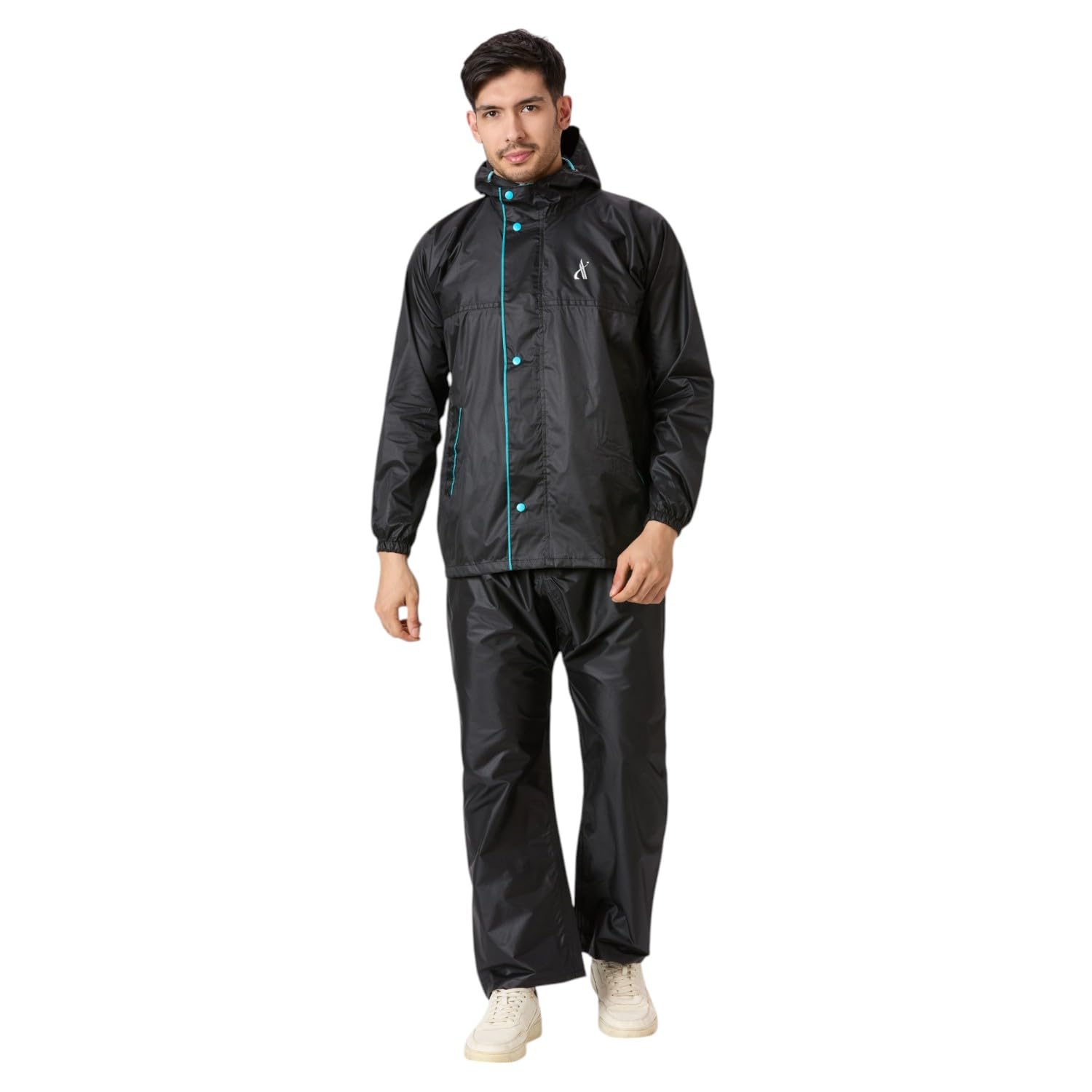 aashi WATER SHIELD Raincoat for Men | Waterproof Polyester Rainwear Set with Adjustable Hood | Full Sleeve Jacket & Pant Set | Front Zip & Snap Button-picture-7