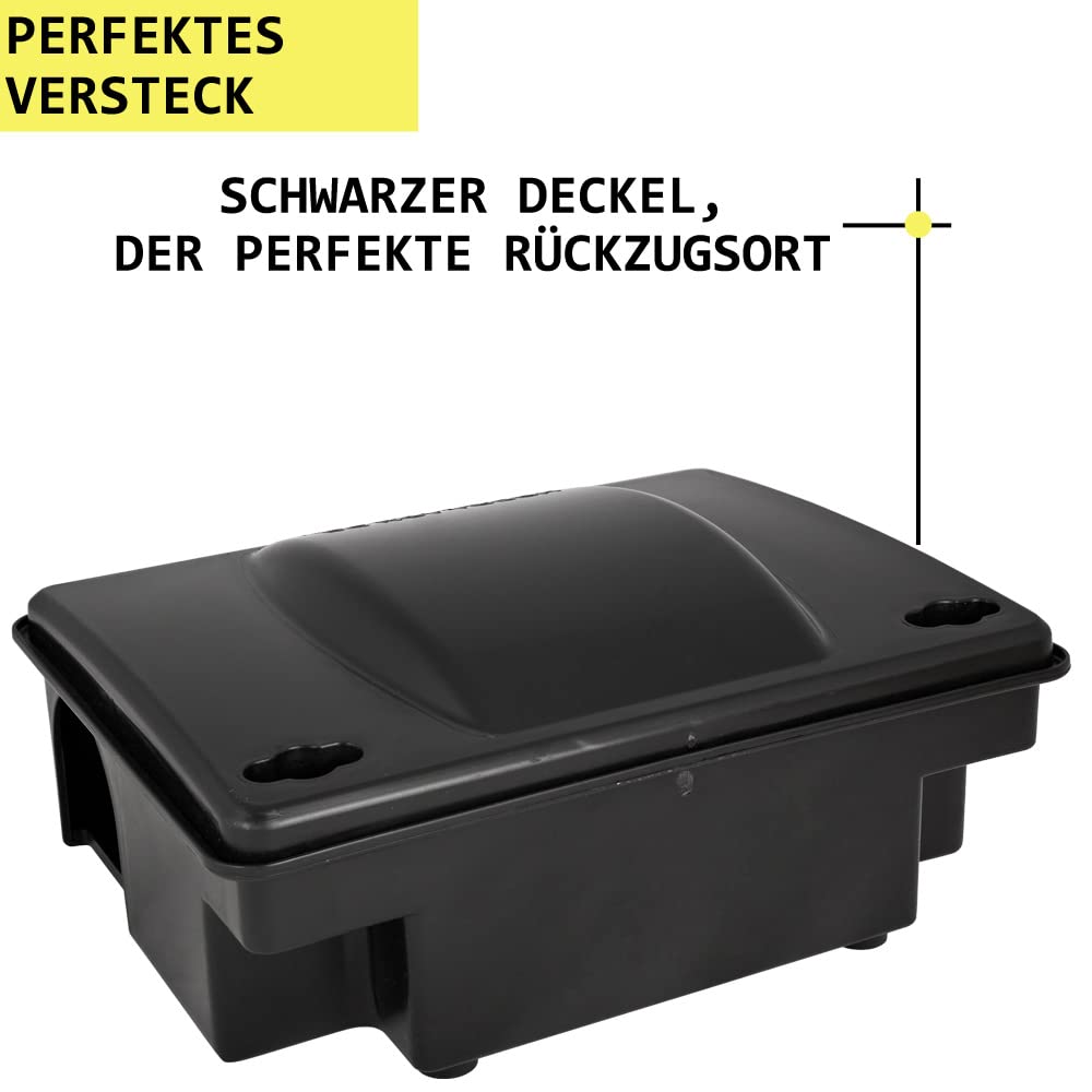 10 x Köderstation Ratten Set Köderbox Garten Mausfalle Mäuse Rattenköderbox Box Rattenköderstation Rattenfalle Kinder- Haustiersicher Koederbox Gift Petigi