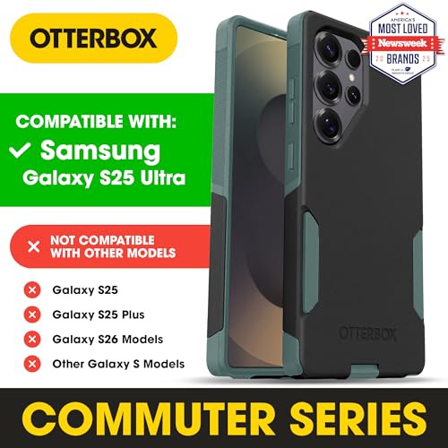 Image of OtterBox Samsung Galaxy S25 Ultra Commuter Series Case - Enchanted Forest (Black & Green), Slim & Tough, Duel Layer, Pocket-Friendly, Port Protection, Protective Phone Case