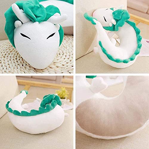 Luckstar Dragon Neck Pillow Anime Cute U-Shaped Pillow - Soft Small White Dragon Cartoon Anime Neck Pillow Plush Toy (White) #TOP1
