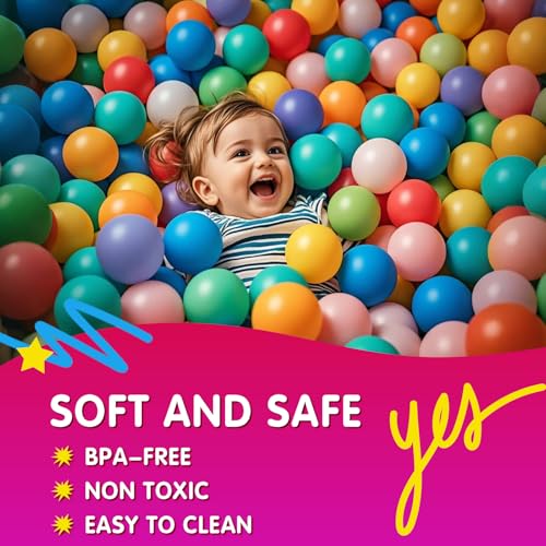Realhaha Pit Balls for Toddlers Ball Pit, BPA Free Plastic Balls 2.4 Inch for Babies for Boys Girls, Kid Accessories for Bounce House, 100 (Pink)