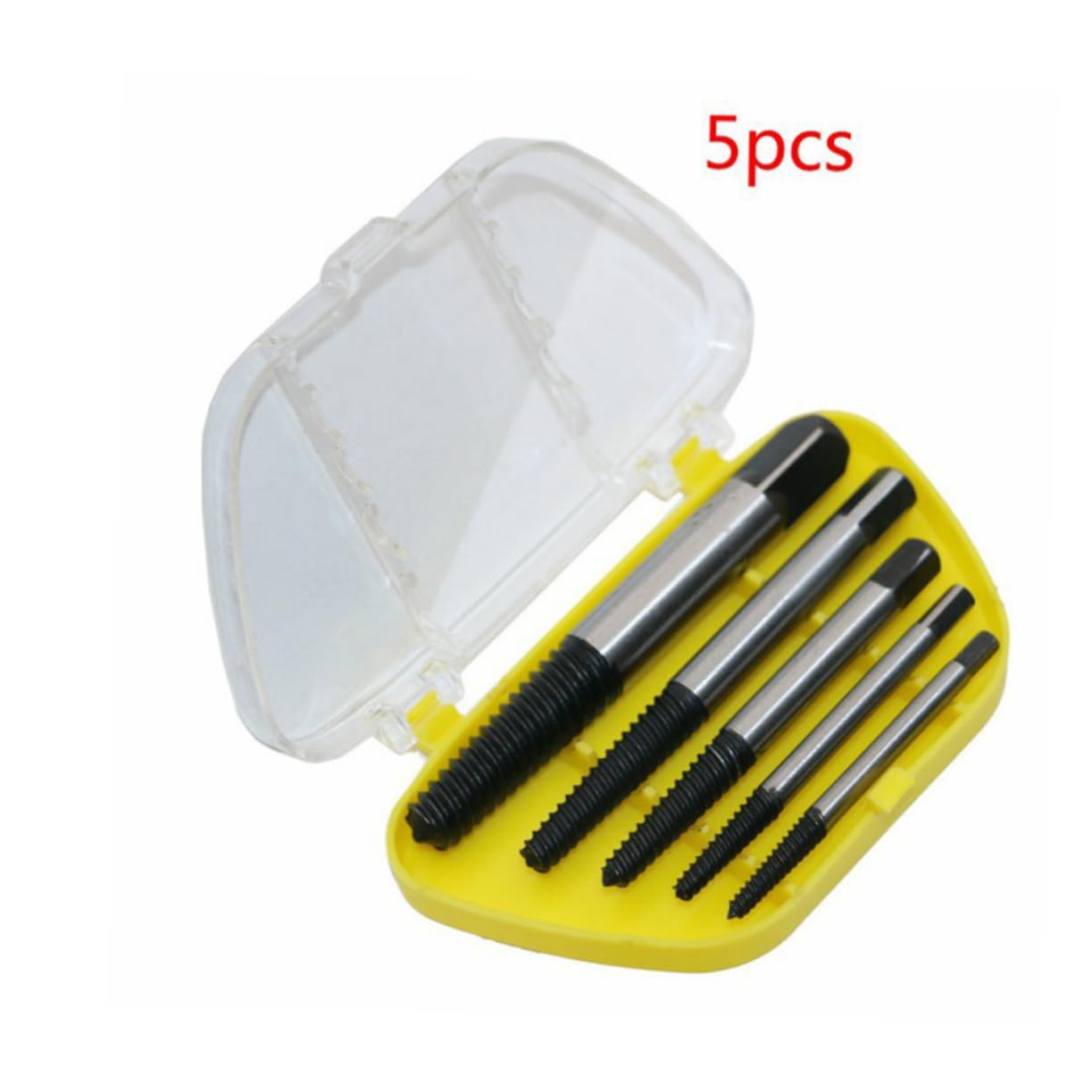 Lurrose Damaged Screw Extractor Kit 5pcs Bolt Extractor Tool Set Home Screw Extractor Kit Plastic Case Random