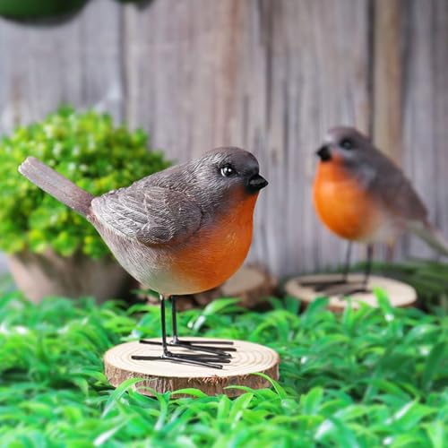 Statuette décorative d'oiseau en résine de qualité pour cheminée - 4