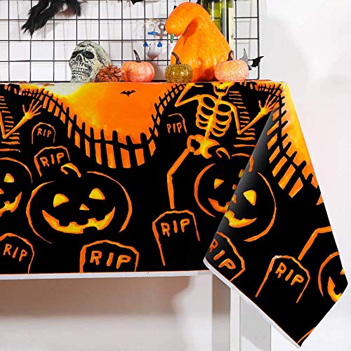TaimeiMao Tafelkleed voor Halloween, decoratie, 137 x 180 cm, waterdicht tafelkleed, griezelig tafelkleed, rechthoekig… - Image 7