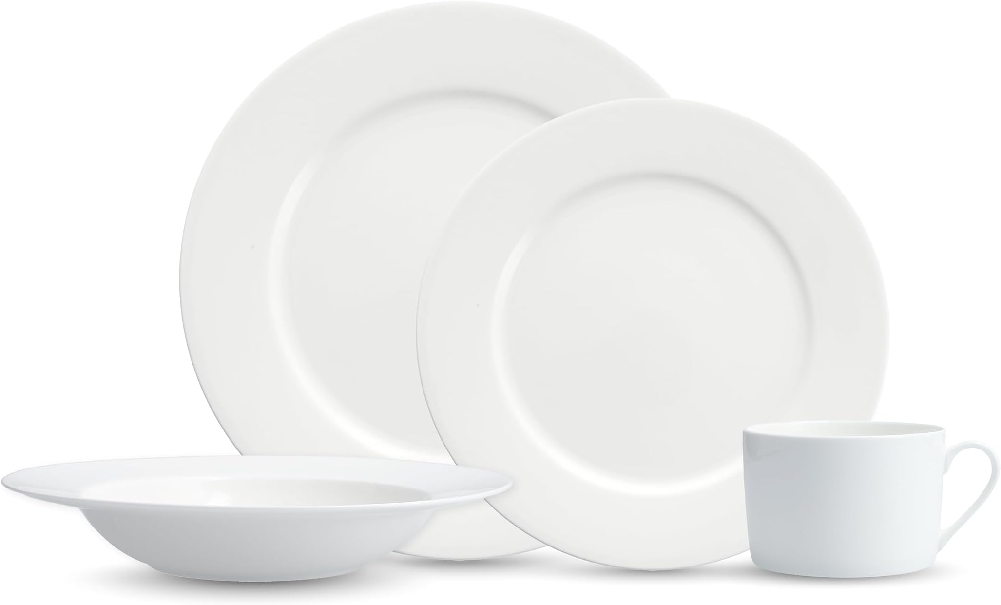 Fortessa Classic Porcelain 16 Piece Dinnerware Set, Service for 4, White