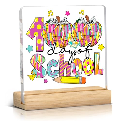 Woght Children's gifts2 100th Day Acrylic desktop baby 100 days decorations 100th Day for Girls Classroom Activities Project Party Favors，It's Fine Everything Is Fine,Cartoon Emotions Friends