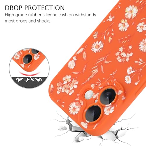 Image of ZIYE for iPhone 17 Case Orange Flower Pattern Phone Case