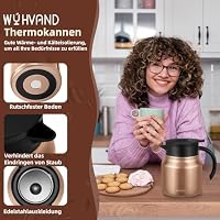 WYHVAND Thermoskanne 800 ml aus Edelstahl, Kaffeekanne, Kupfer – Ansicht 3
