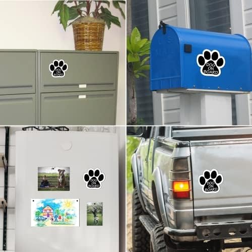 Image of Dog on Board Cute Pawprint Car Magnet 5 Inch, Dog Lover Gift