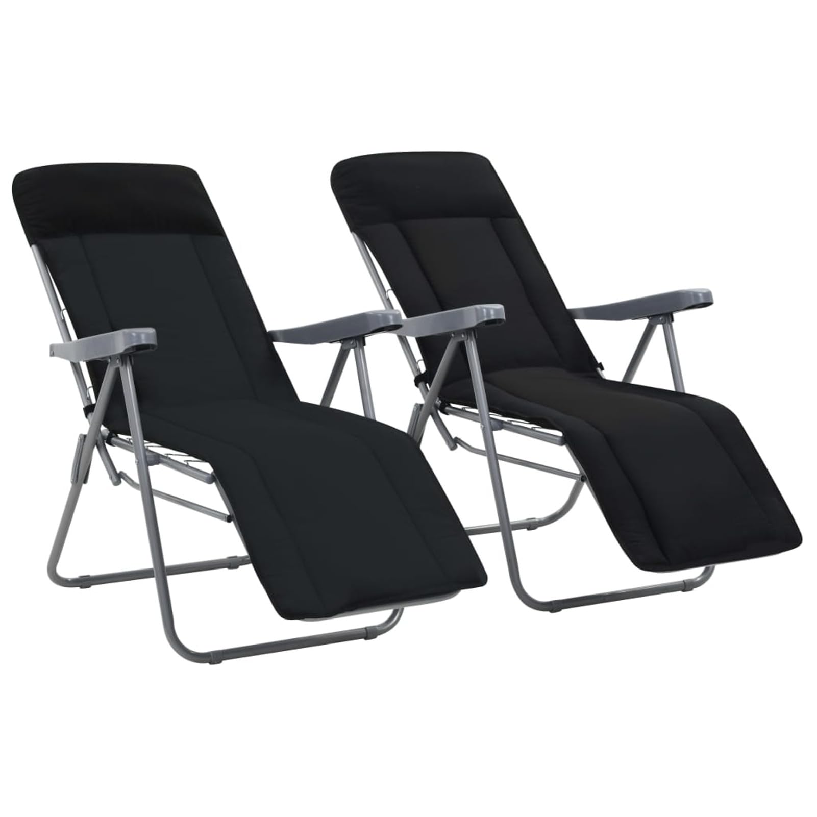 Chaises de jardin extérieur avec coussins noir au design élégant