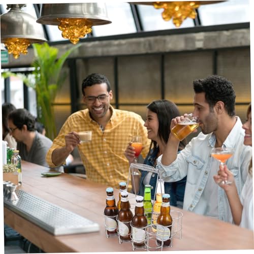 Support 12 bouteilles de bière portable en fer argenté - 6