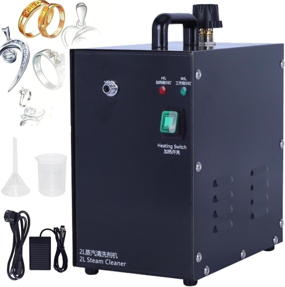 1300W Jewelry Steam Cleaner, Jewelry Steamer, Gemstone Cleaner, Equipment for Cleaning Diamonds, Silver, and Gold