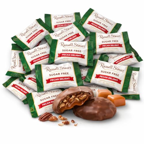 Premium Sugar Free Candy Pecan Delight – 1 lb (16 oz, 32 Pcs) Bulk – Individually Wrapped Zero Sugar Dark Chocolate Car – Diabetic Sugar Free